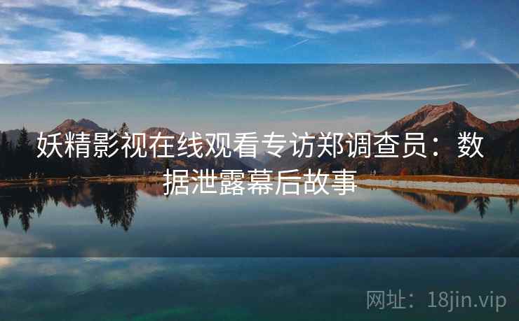 妖精影视在线观看专访郑调查员：数据泄露幕后故事
