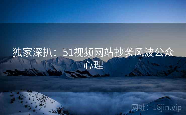 独家深扒：51视频网站抄袭风波公众心理