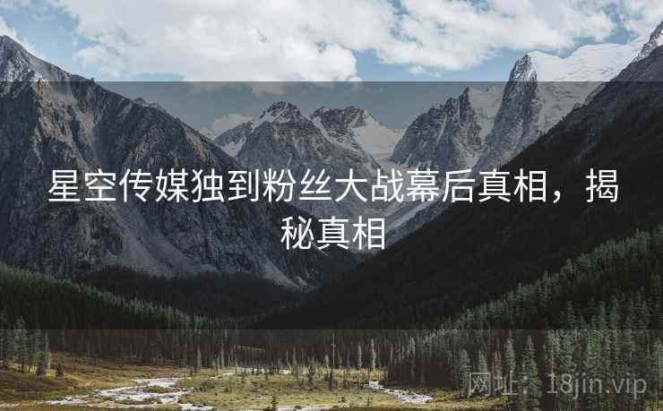 星空传媒独到粉丝大战幕后真相，揭秘真相